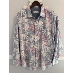 Tommy Bahama Coastline Cord Montecito Frond Floral Corduroy Shirt Men's Size XL